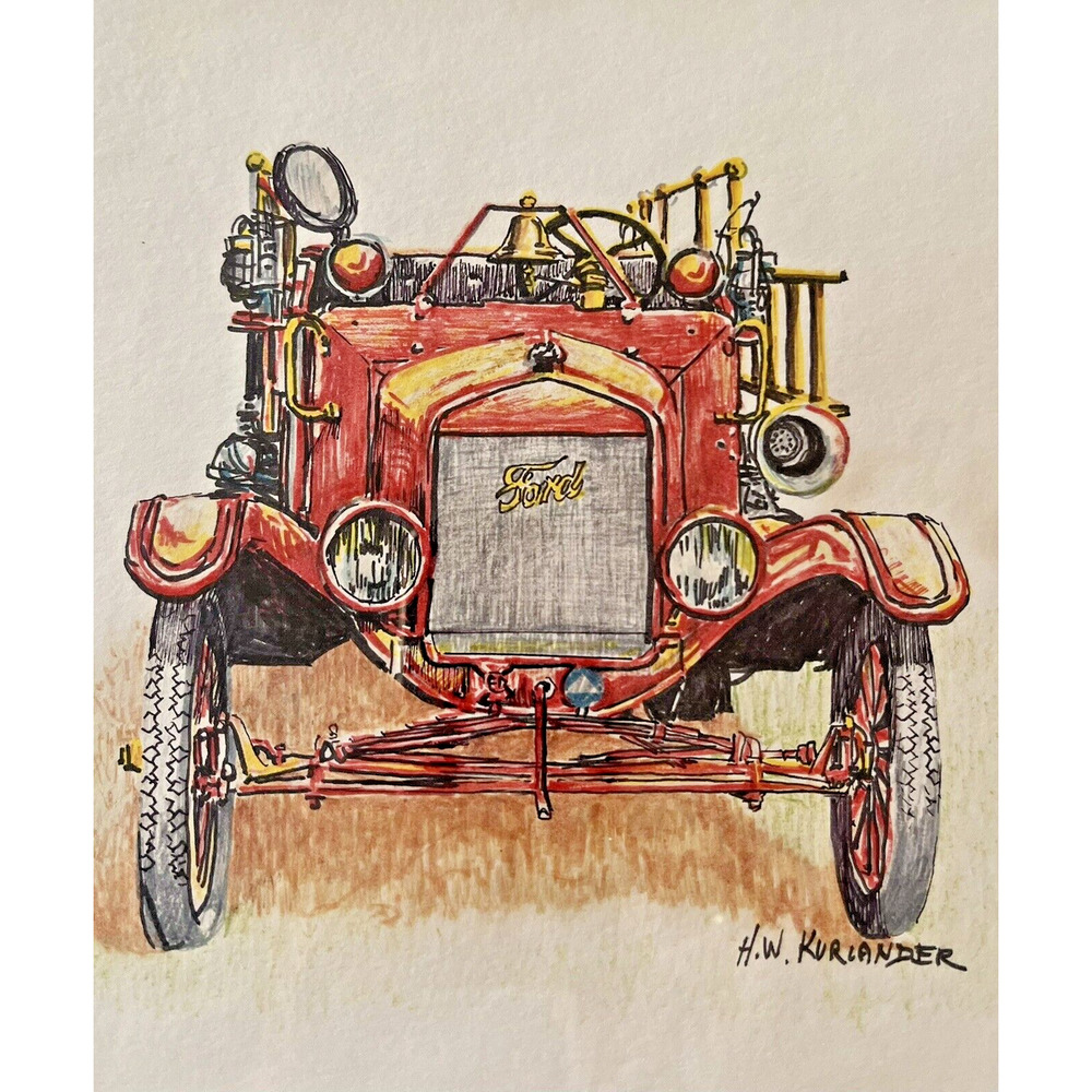 Honey W. Kurlander Signed Framed FORD Print